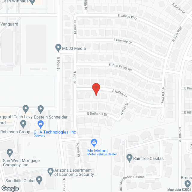 Map of the neighborhood around Raintree Assisted Living