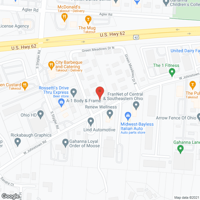 Map of the neighborhood around Gahanna Manor