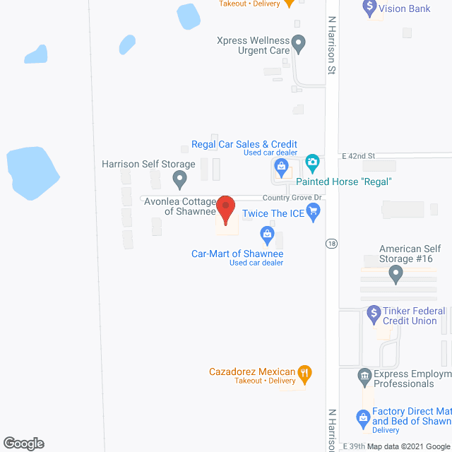 Map of the neighborhood around Avonlea Cottage of Shawnee, LC