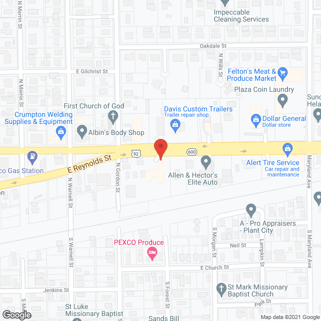 Map of the neighborhood around Heritage ALF of Plant City
