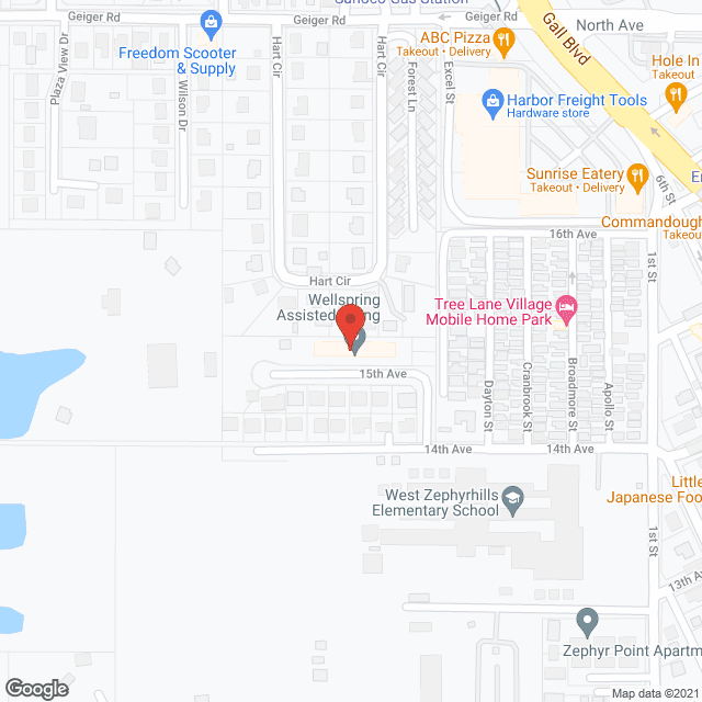 Map of the neighborhood around Wellspring Assisted Living Facility