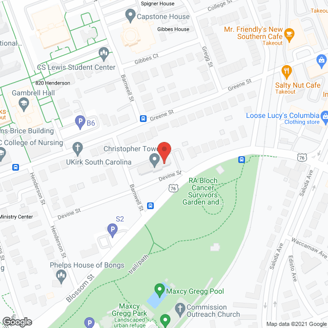 Map of the neighborhood around Christopher Towers