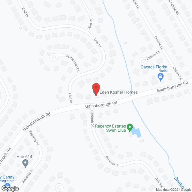 Map of the neighborhood around Eden Kosher Homes