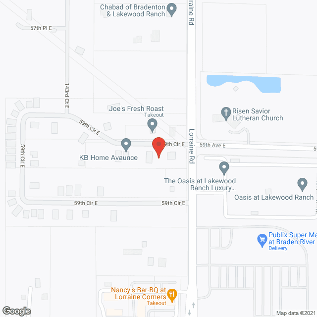 Map of the neighborhood around Lorraine Assisted Care