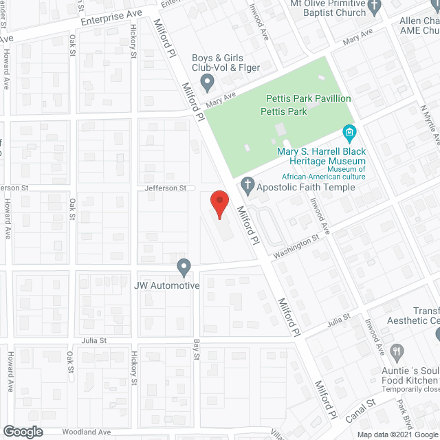 Map of the neighborhood around Crown Assisted Living