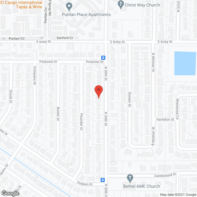 Map of the neighborhood around Donaldson, Kenneth A