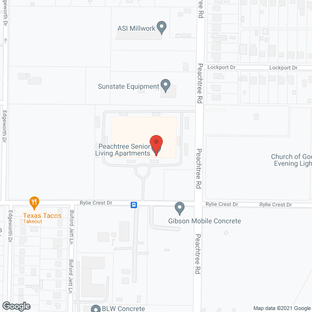 Map of the neighborhood around Peachtree Senior Living Apartments