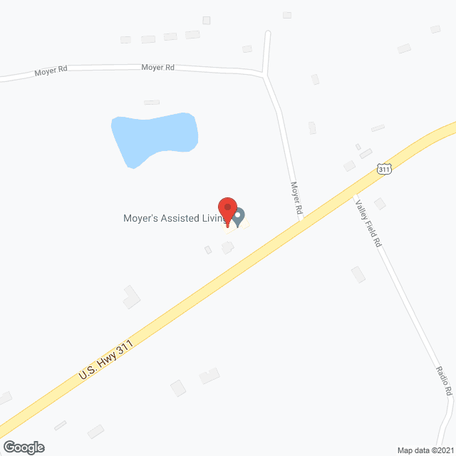 Map of the neighborhood around Moyer's Rest Home
