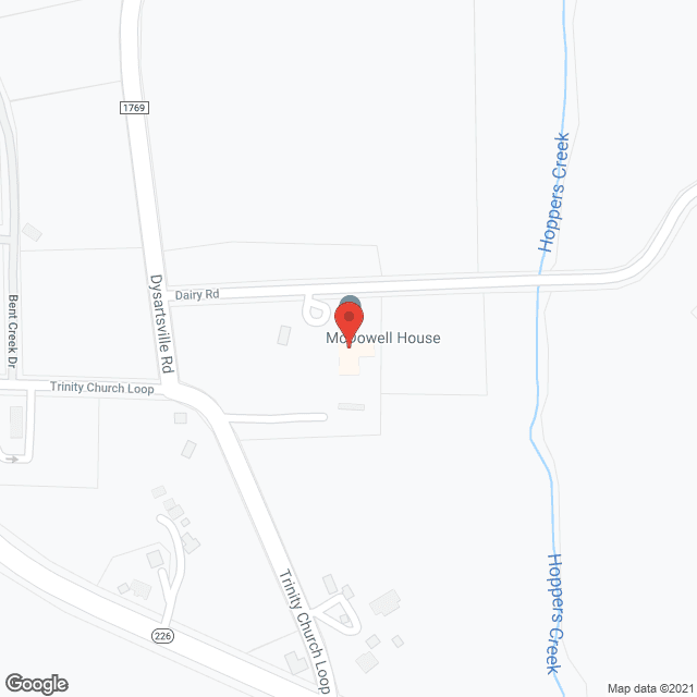Map of the neighborhood around McDowell House, Inc