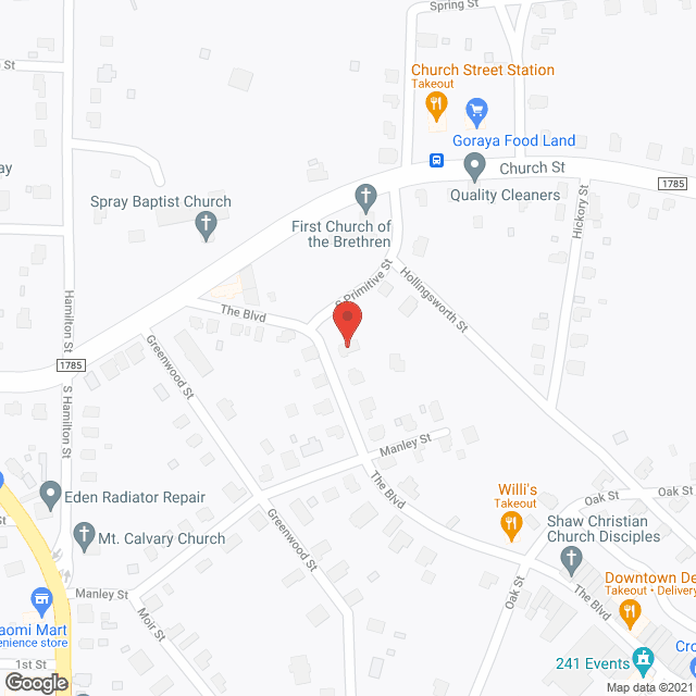 Map of the neighborhood around Magnolia House