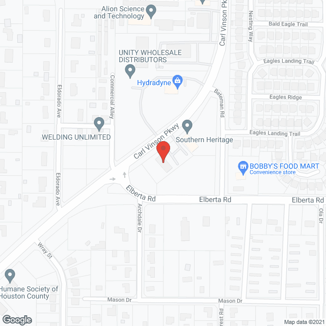 Map of the neighborhood around Southern Heritage I
