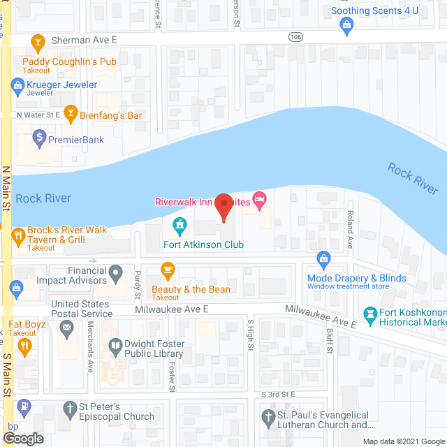 Map of the neighborhood around Riverview Manor Apartments