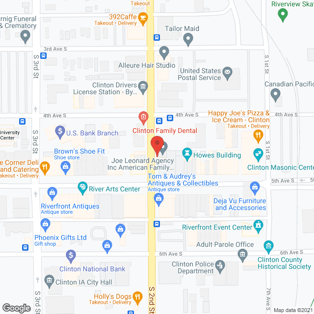 Map of the neighborhood around Village Cooperative of Clinton