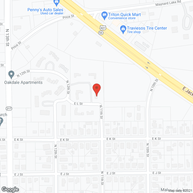 Map of the neighborhood around Erwin Elderly Apartments
