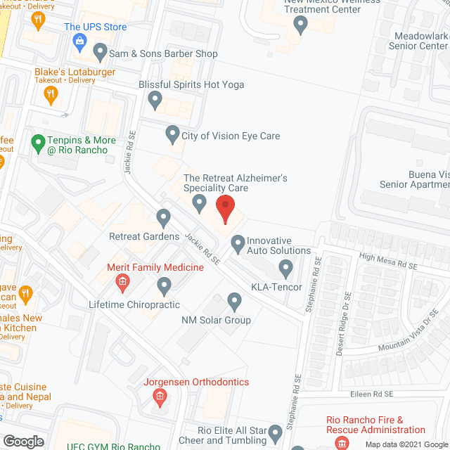 Map of the neighborhood around The Retreat and Retreat Gardens