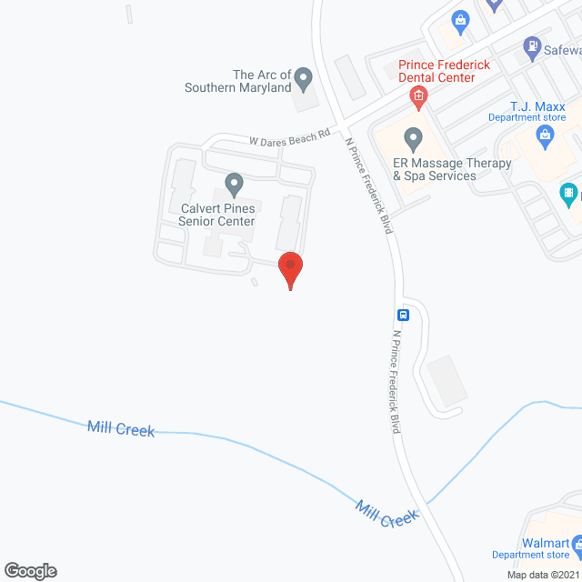Map of the neighborhood around Calvert Pines I and II Senior Apartments