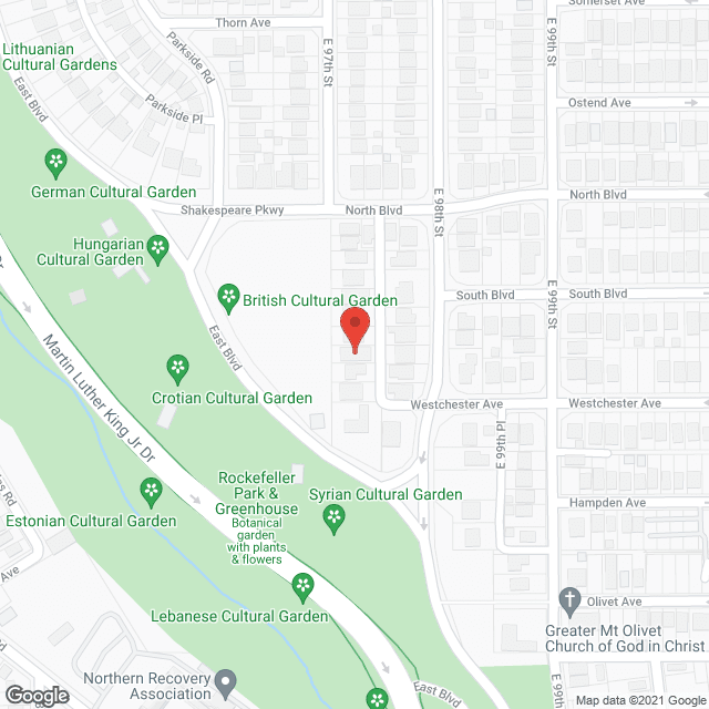 Map of the neighborhood around The Byrd's Nest