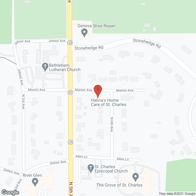 Map of the neighborhood around Halina's Care Home