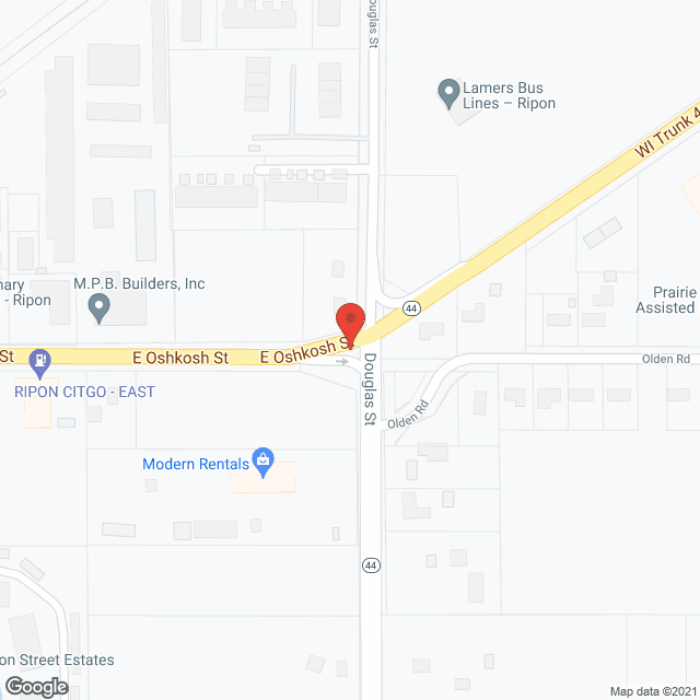 Map of the neighborhood around Prairie Place CBRF