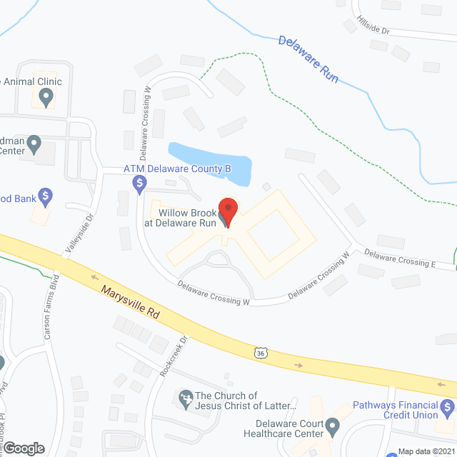 Map of the neighborhood around Willow Brook at Delaware Run