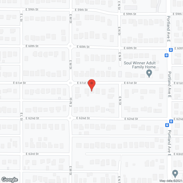 Map of the neighborhood around Gandy Adult Family Home