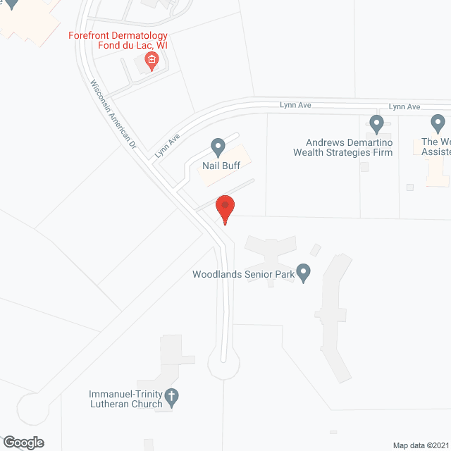 Map of the neighborhood around Woodslands Senior Park