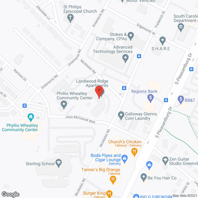 Map of the neighborhood around Landwood Ridge