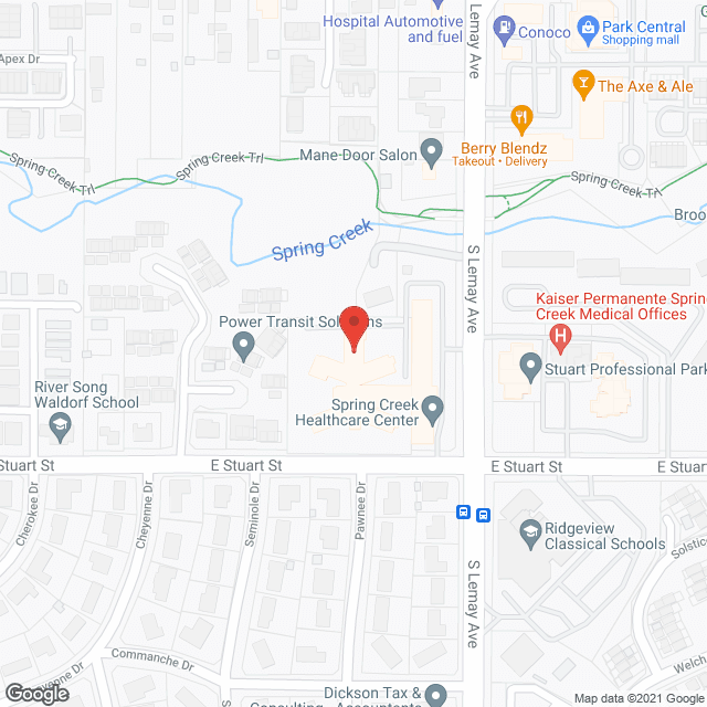 Map of the neighborhood around Creekside Village