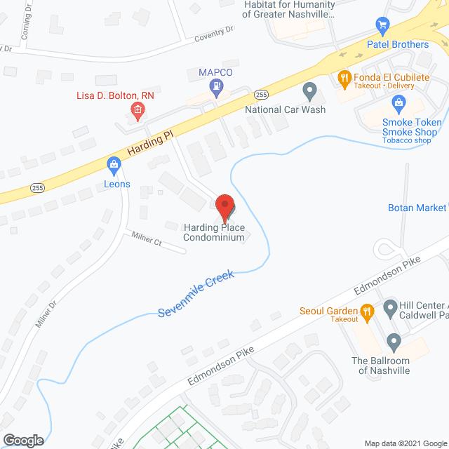 Map of the neighborhood around Mary's Loving Care