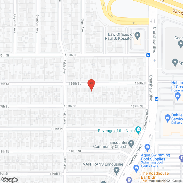 Map of the neighborhood around Diamond Villa II