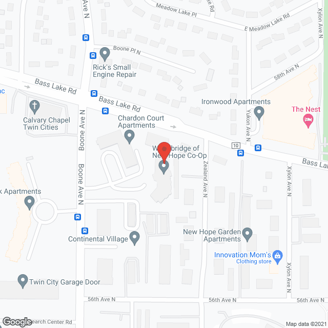 Map of the neighborhood around Woodbridge Cooperative