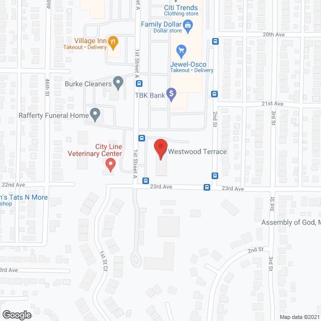 Map of the neighborhood around Westwood Terrace