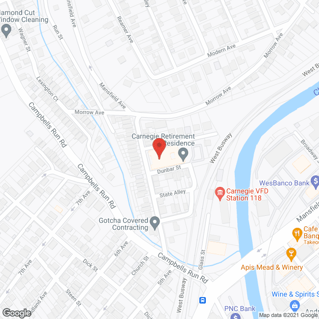 Map of the neighborhood around Carnegie Retirement Residence