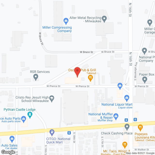 Map of the neighborhood around Clarke Square Apartments