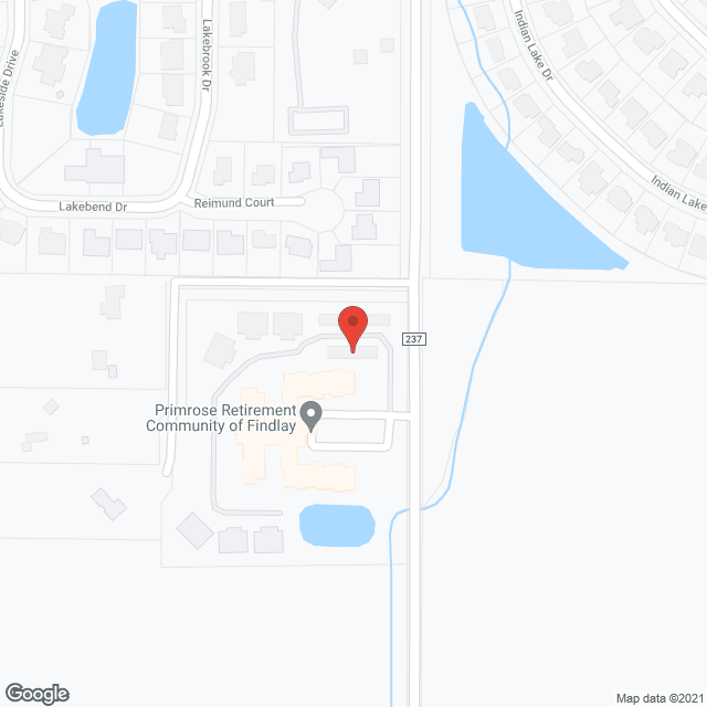 Map of the neighborhood around Primrose Retirement Community of Findlay