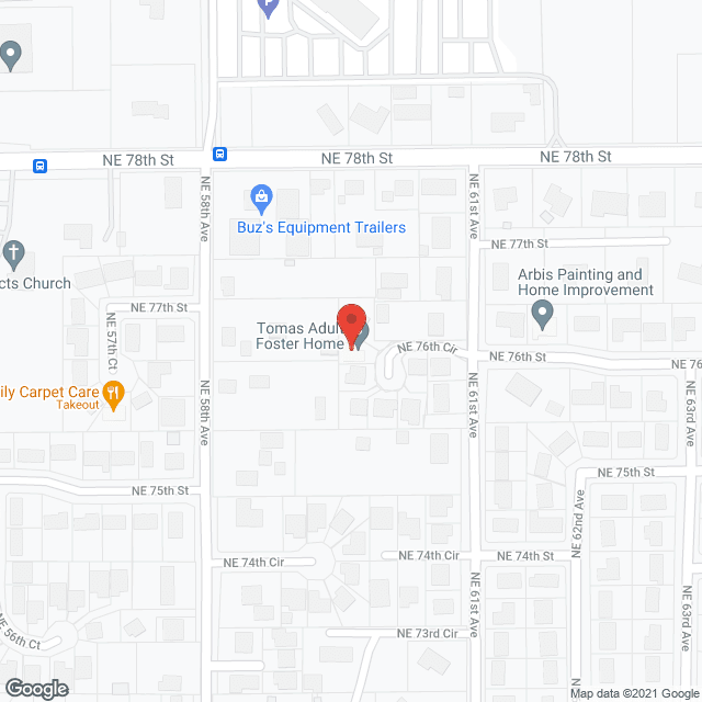 Map of the neighborhood around Toma's AFH