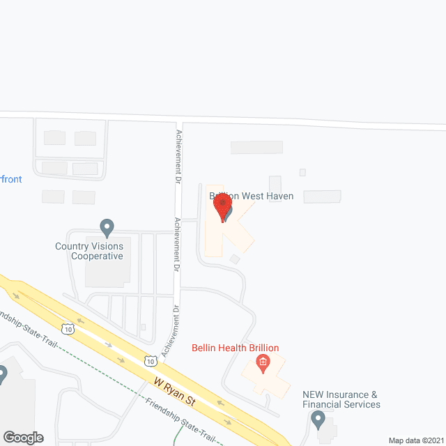 Map of the neighborhood around Brillion West Haven