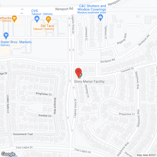 Map of the neighborhood around Glory Manor