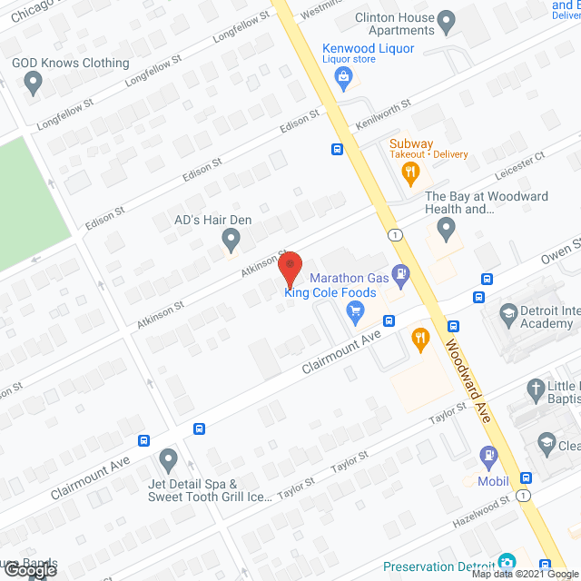 Map of the neighborhood around Atkinson House