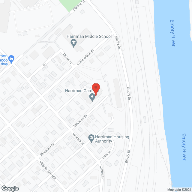 Map of the neighborhood around Harriman Gardens