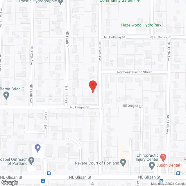 Map of the neighborhood around Adrian's AFH