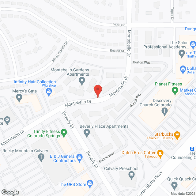 Map of the neighborhood around Cheyenne Village