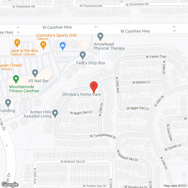Map of the neighborhood around Olimpia's Home Care