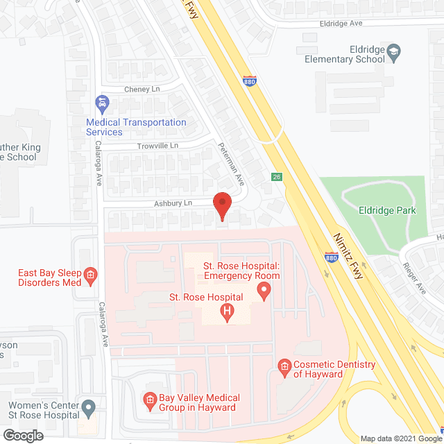 Map of the neighborhood around St. Lourdes Home