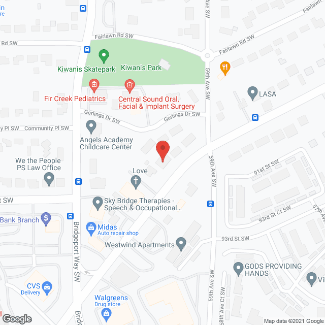Map of the neighborhood around We Care AFH