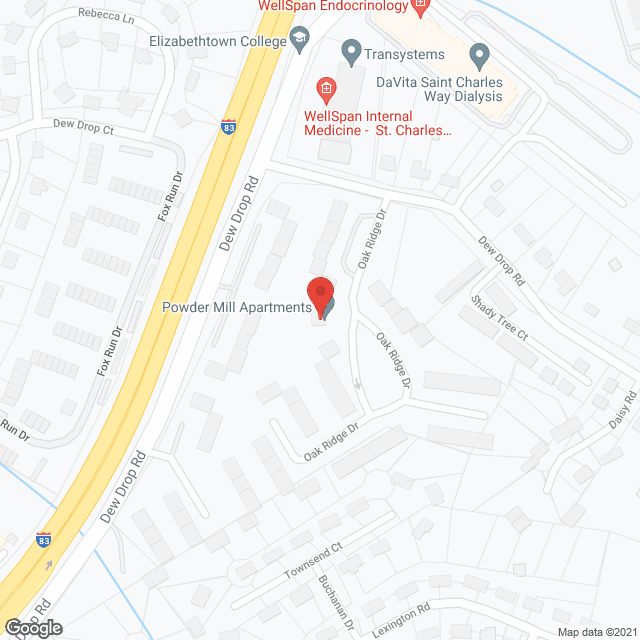 Map of the neighborhood around Powder Mill Apartments