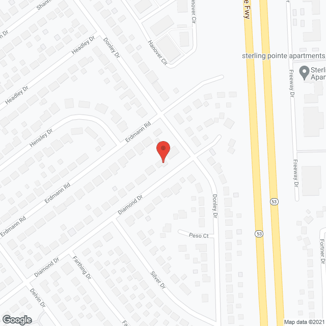 Map of the neighborhood around Diamond House
