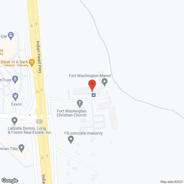 Map of the neighborhood around Fort Washington Manor