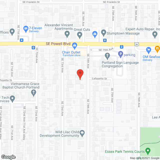 Map of the neighborhood around Edelweiss House