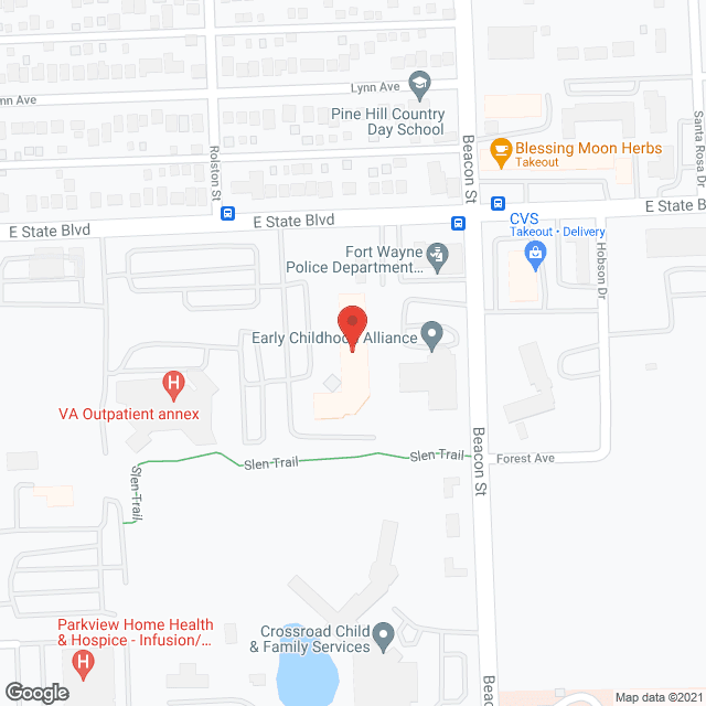 Map of the neighborhood around Trails Edge Apartments